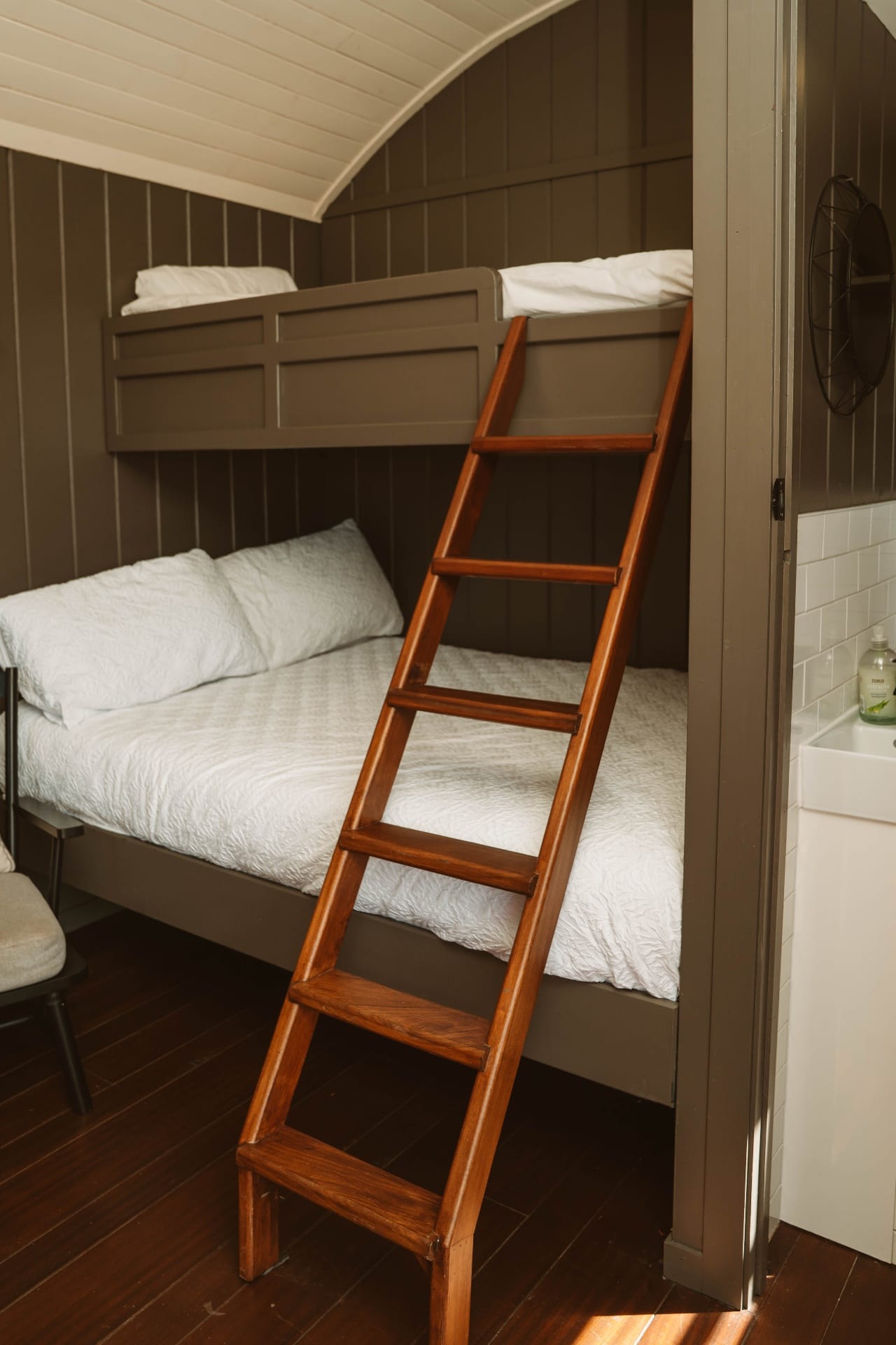 Shepherd's Hut bunk bed and ladder detail