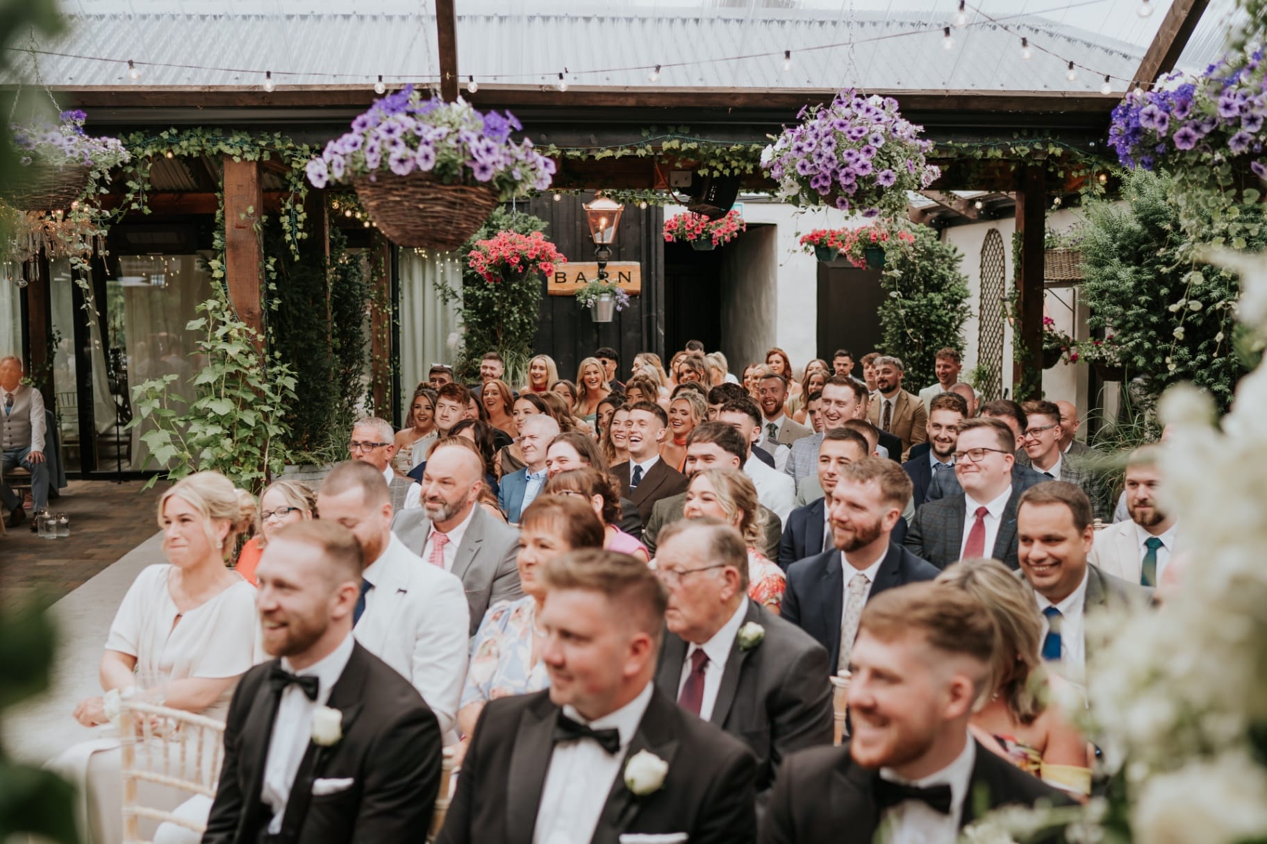 Guests gathered in the Courtyard