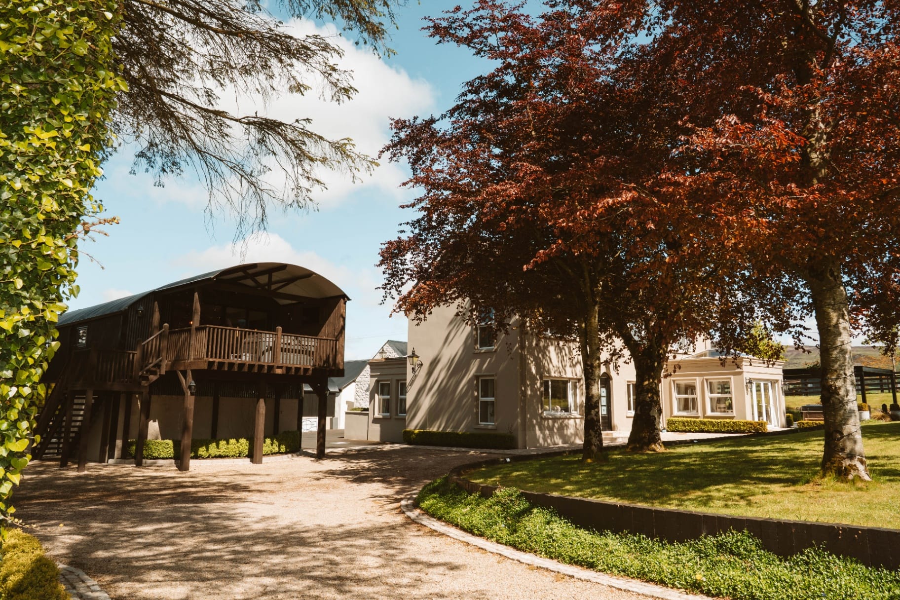 Treehouse and Farmhouse approach together