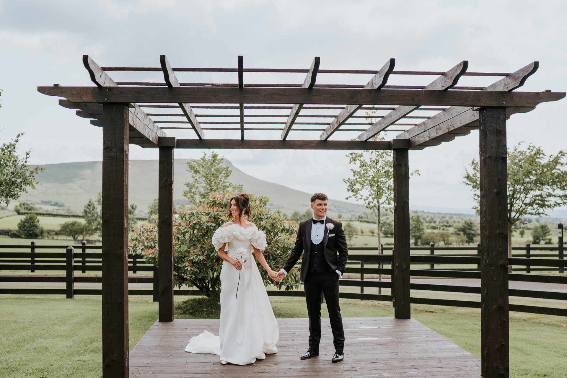 Pergola dressed for a wedding